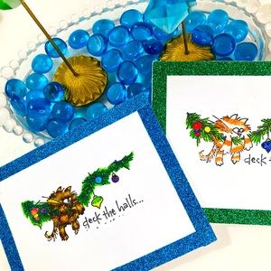 Handmade Kitty in Tree Christmas Cards